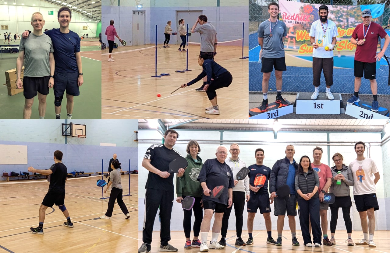 Members of Tonbridge Pickleball Club  playing Pickleball